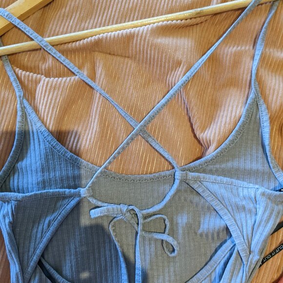 NWOT Small Volcom knit slip dress, Daze grey - Picture 3 of 9